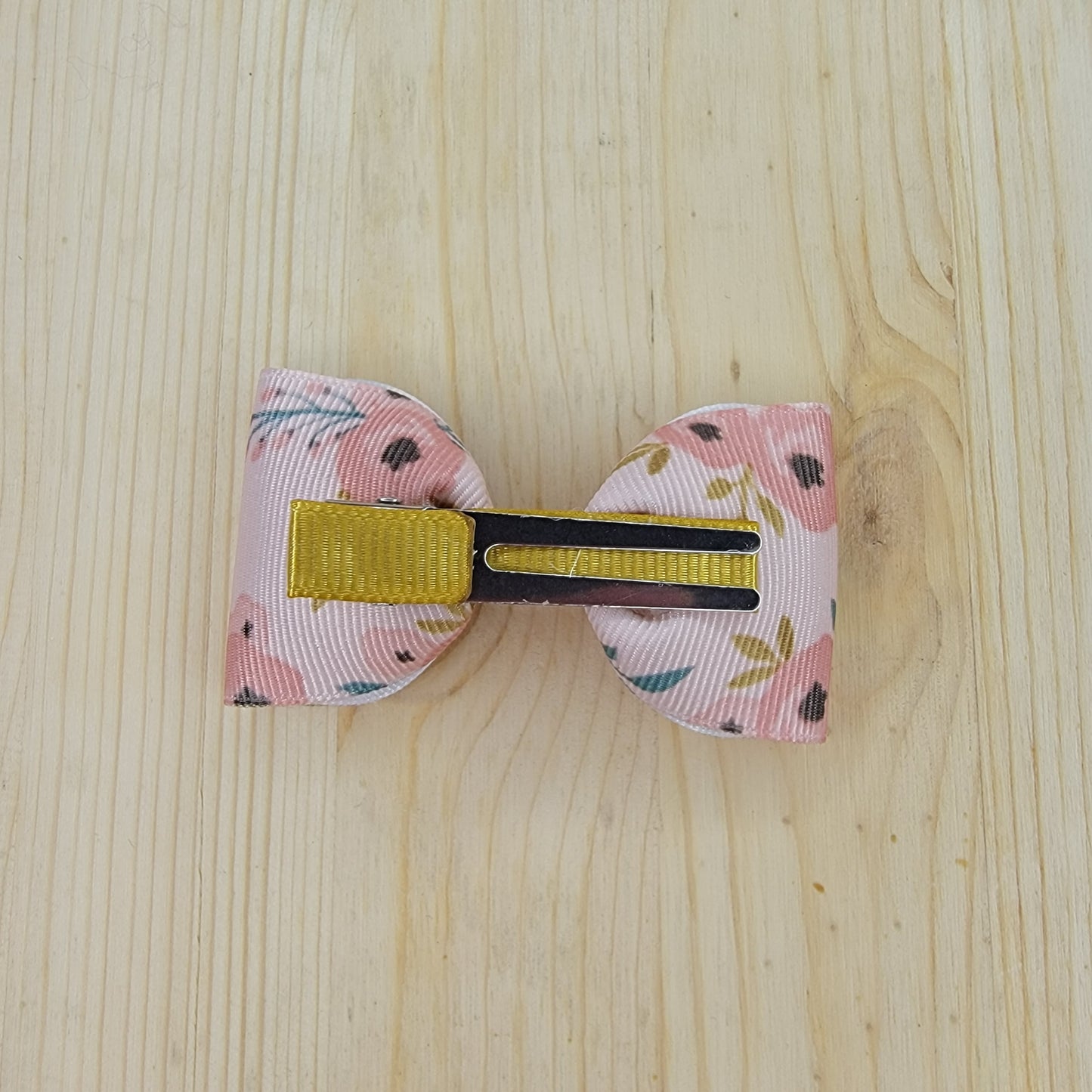 Pink Floral Print Hair Bows- Set of 2