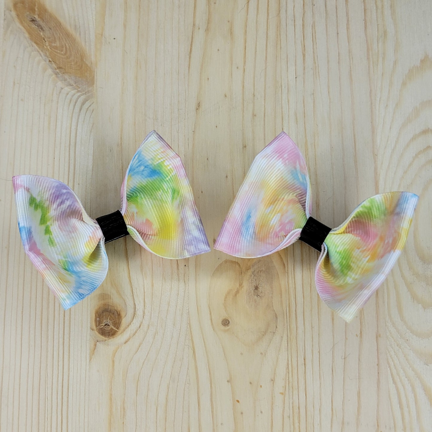 Light Tie-Dye Print Hair Bows- Set of 2