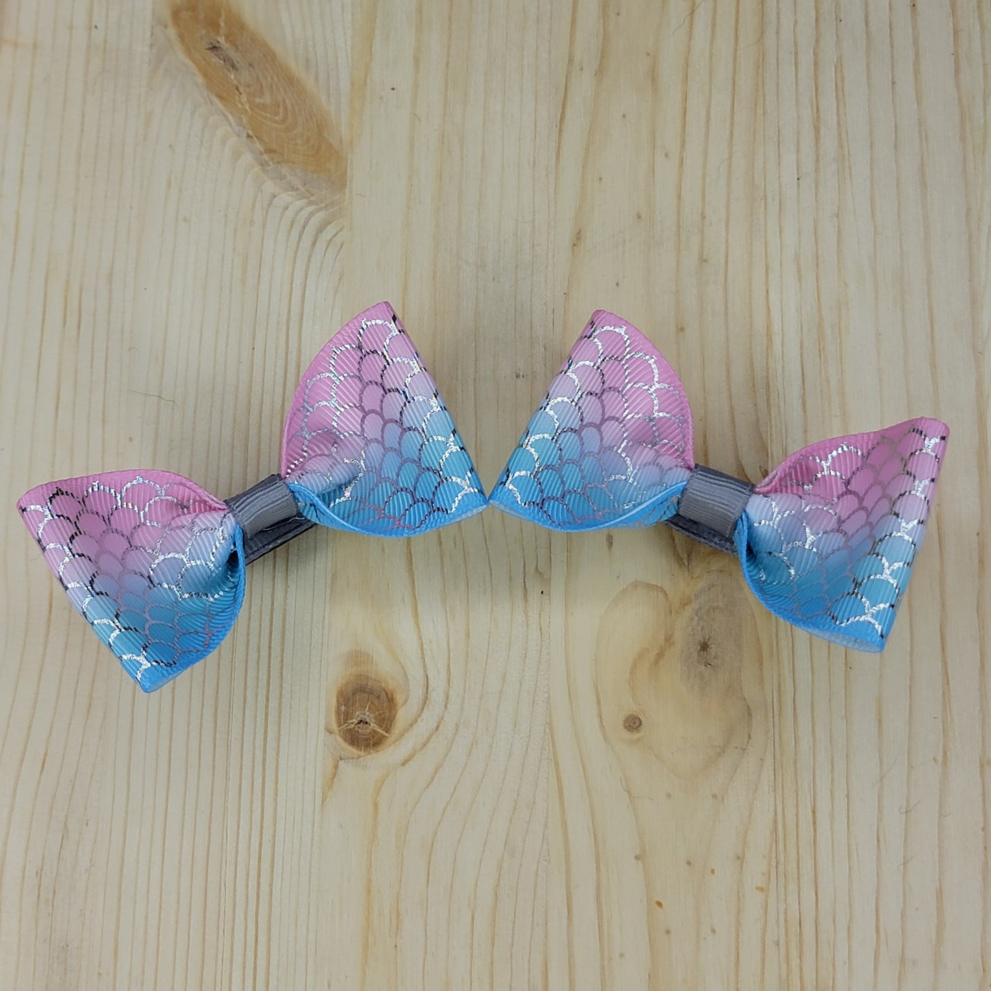 Mermaid Scales Print Hair Bows- Set of 2