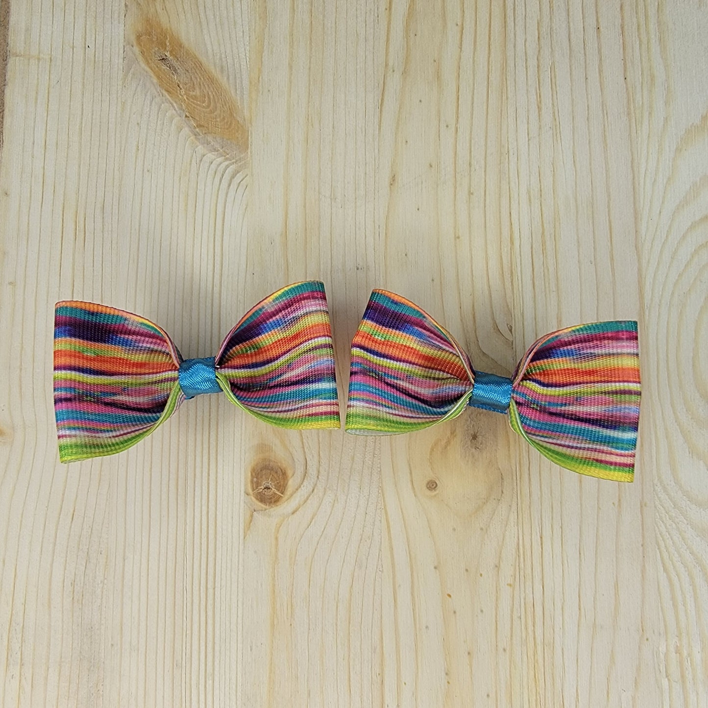 Stripey Print Hair Bows- Set of 2