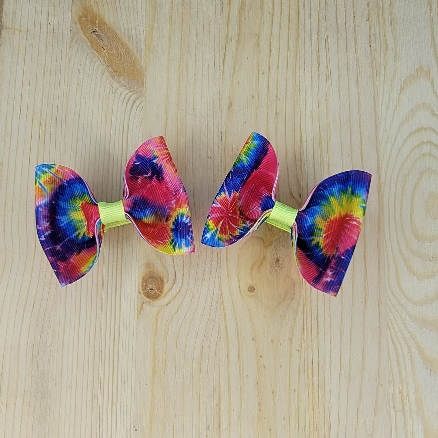 Dark Tie-Dye Print Hair Bows- Set of 2