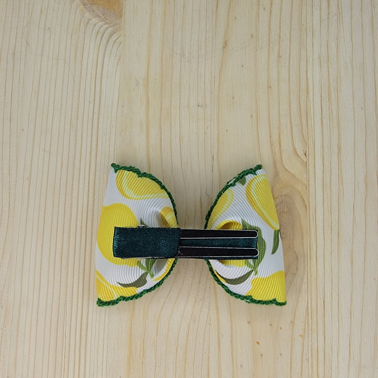 Lemon Print Hair Bows- Set of 2