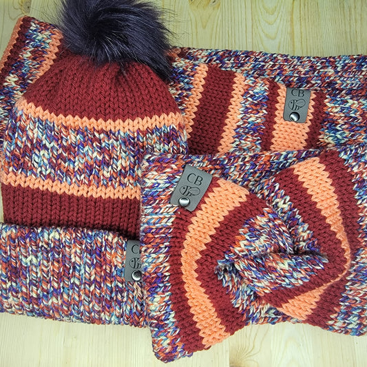 Scarf, Hat, and Ear Warmer Set