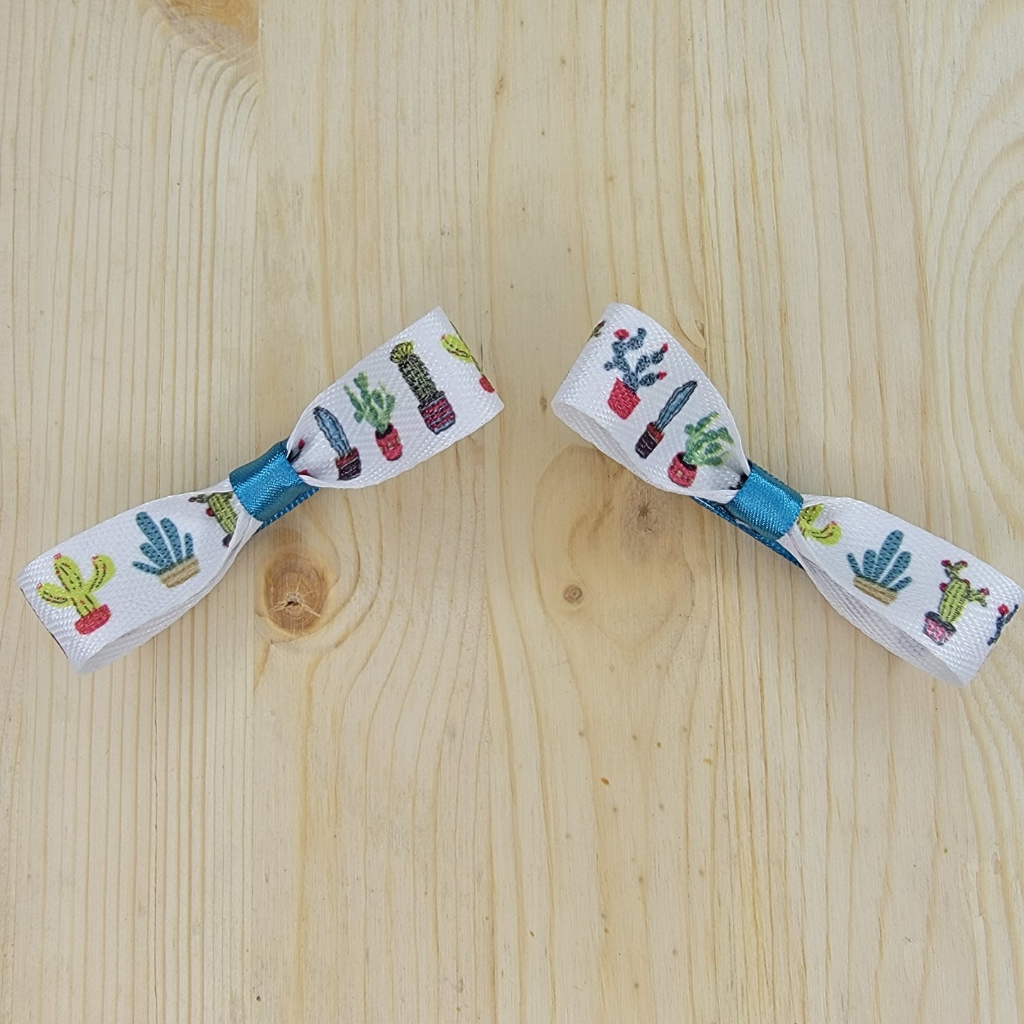 Cactus Print Hair Bows- Set of 2