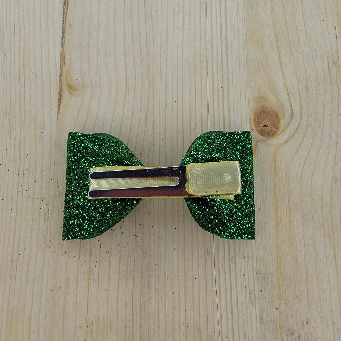 Green Glitter Hair Bows- Set of 2