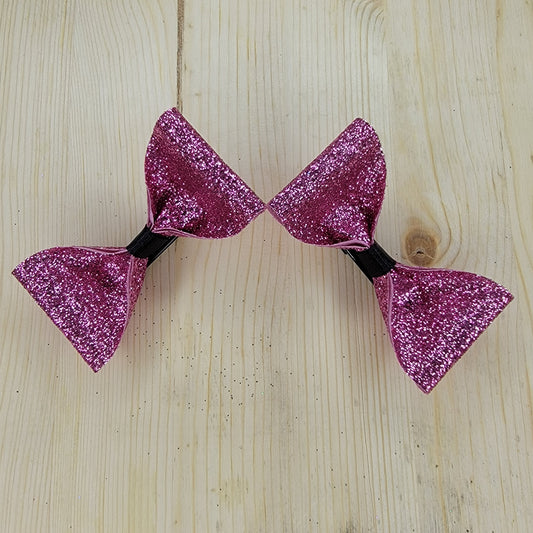 Pink Glitter Hair Bows- Set of 2