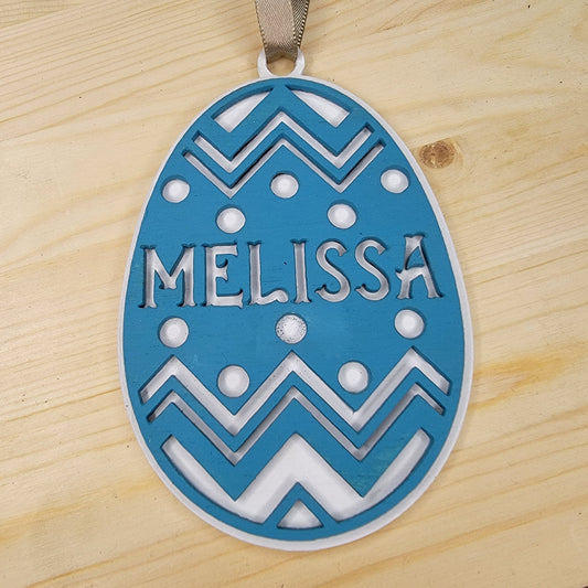 Custom Chevron and Dot Easter Egg Ornament