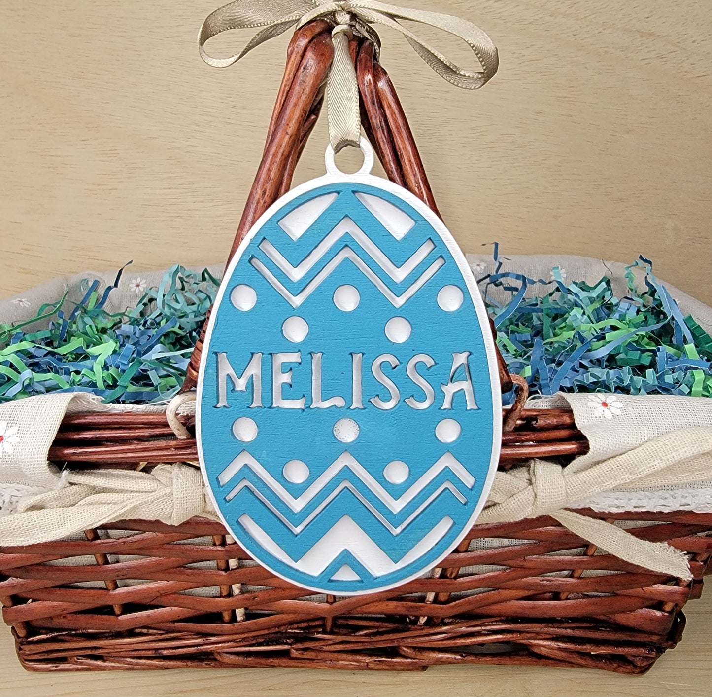 Custom Chevron and Dot Easter Egg Ornament