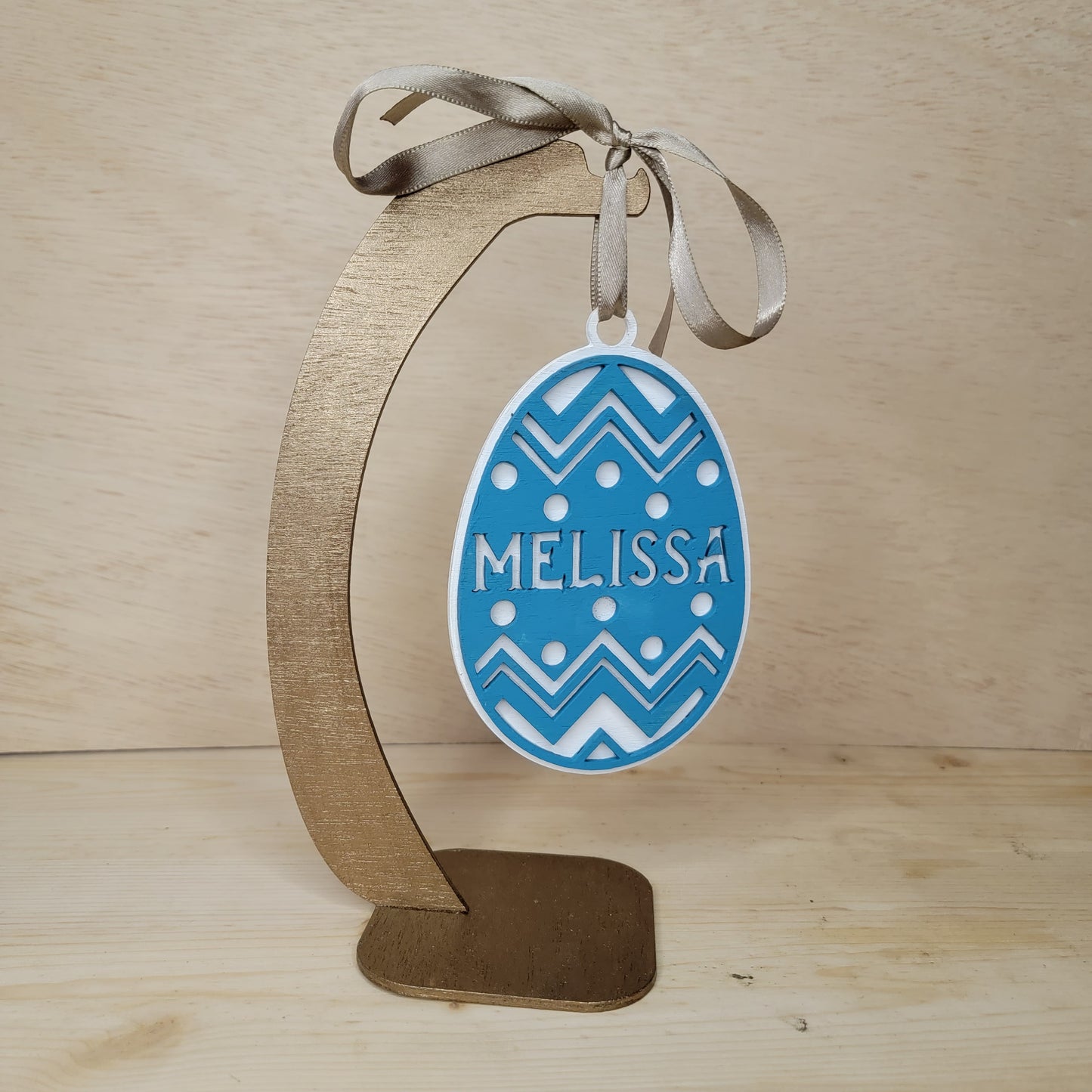 Custom Chevron and Dot Easter Egg Ornament