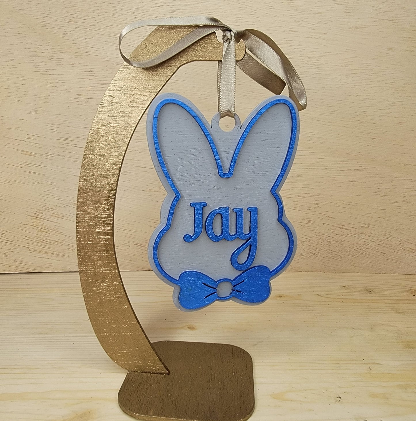 Custom Bow Tie Easter Bunny Ornament