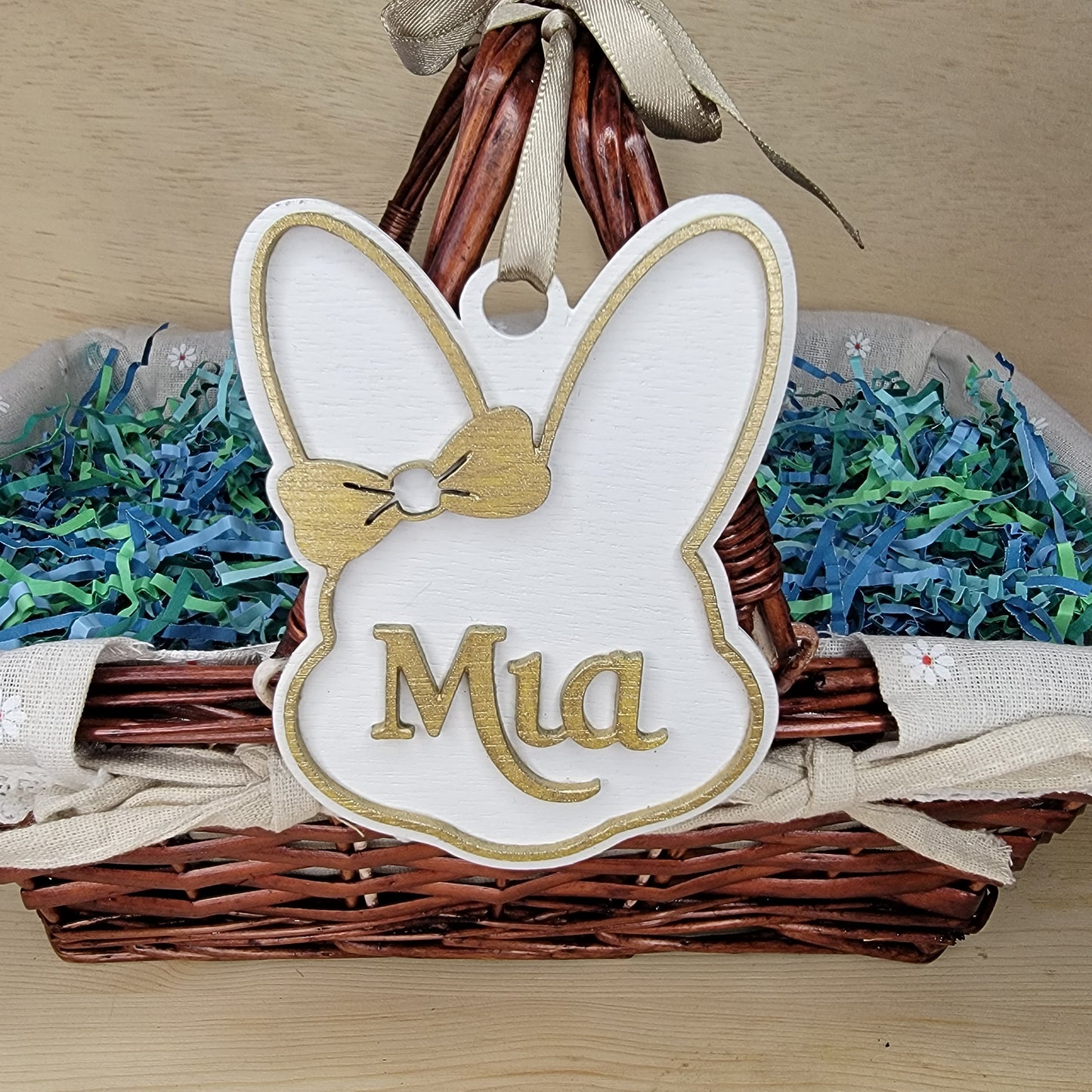 Custom Hairbow Easter Bunny Ornament