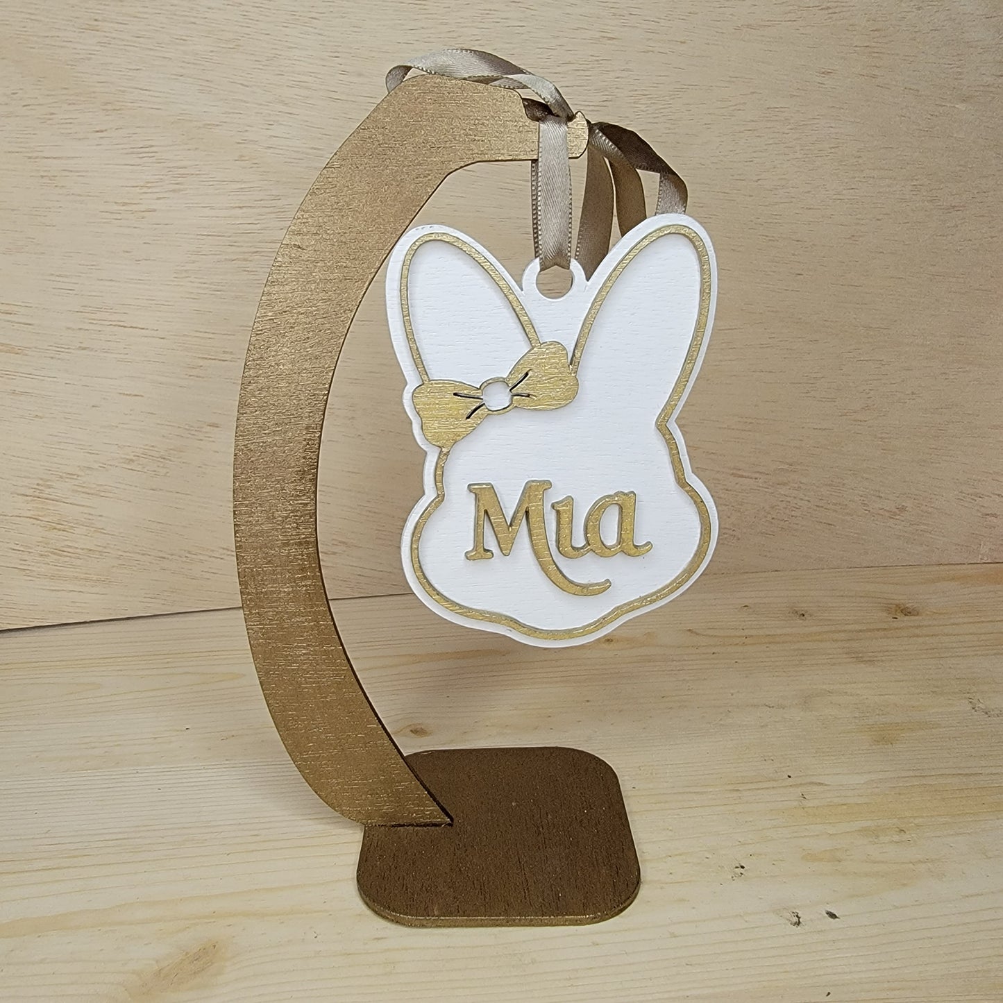 Custom Hairbow Easter Bunny Ornament