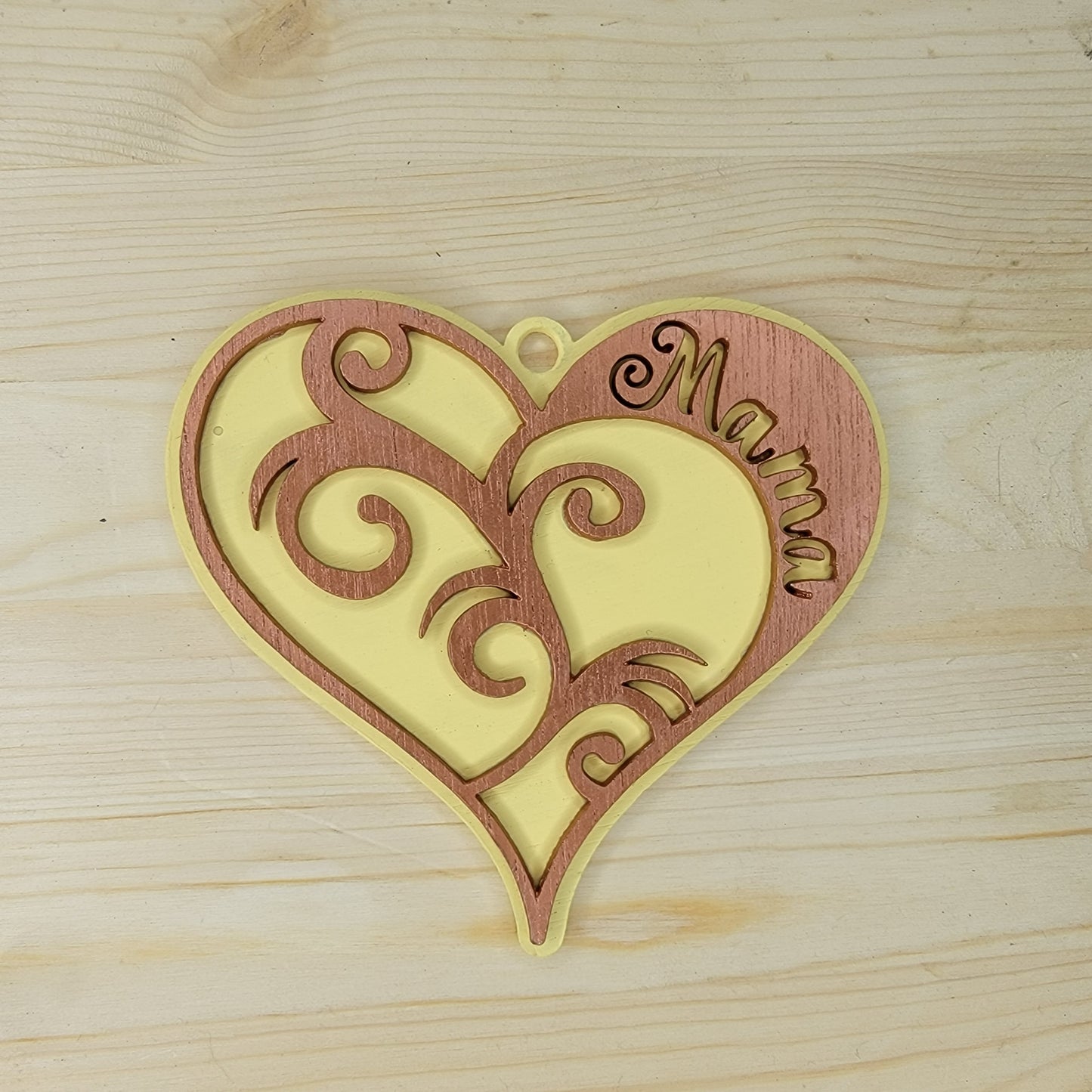 Custom Mama Scroll Heart Ornament